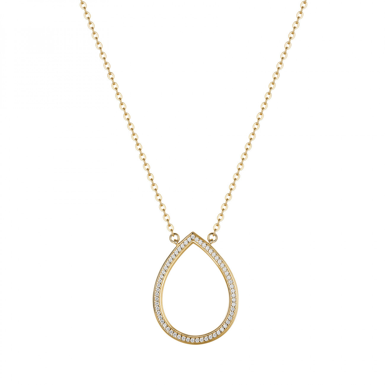 Rosato Jemný pozlacený náhrdelník s kubickými zirkony Kapka Sofia RZSO06