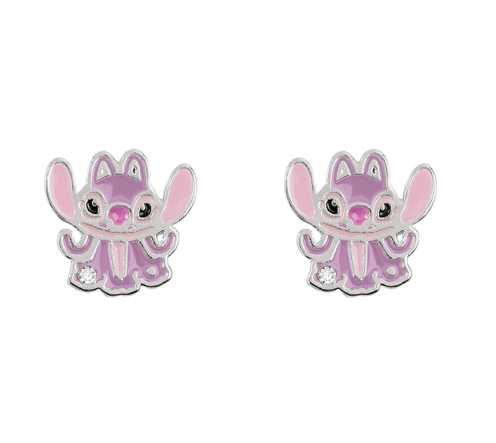 Disney Roztomilé peckové náušnice pro dívky Angel Lilo & Stitch EF01086SRWL.PA