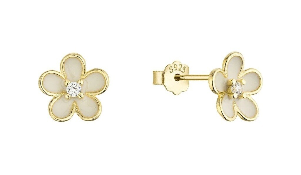 Evolution Group - Pavona Pozlacené náušnice Kytičky se zirkonem 11753.1