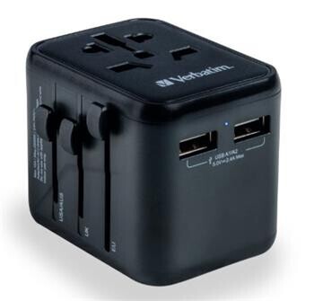 VERBATIM UTA-01 Universal Travel Adapter s 2 x USB-A porty