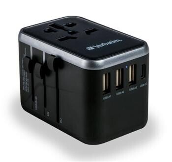 VERBATIM UTA-04 Universal Travel Adapter with 1 x USB-C PD 61W & QC 3.0 / 1 x USB-C / 3 x USB-A