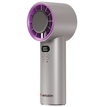 VERBATIM Cool 'n' Go Ice Touch ruční ventilátor šedý/fialový