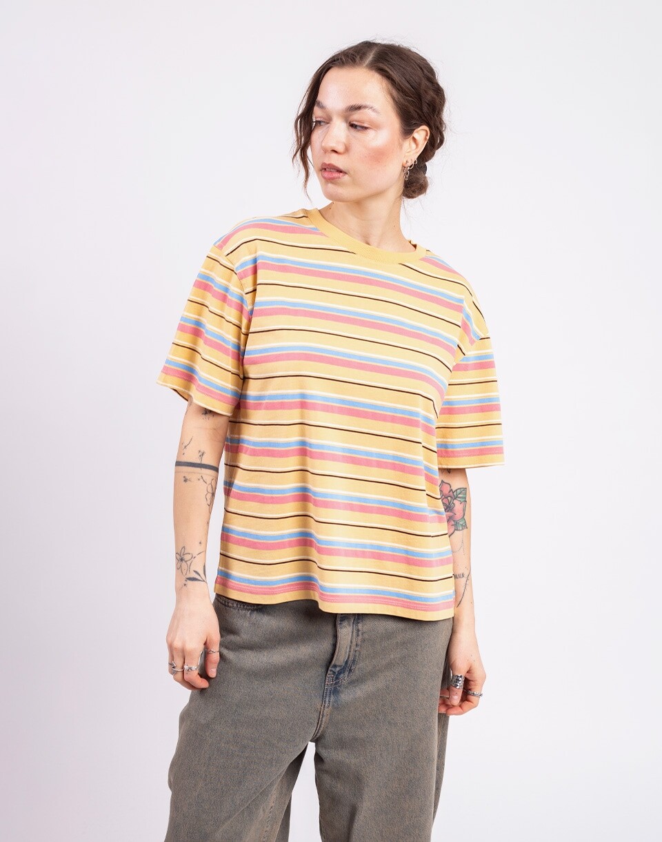 Thinking MU Funky Stripes Sahara Sun Lucia Tee MULTICOLOR XS