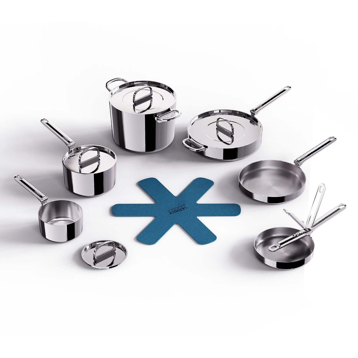 Sada hrnců SPACE 1000033, sada 6 ks, stříbrná, nerezová ocel, Joseph Joseph