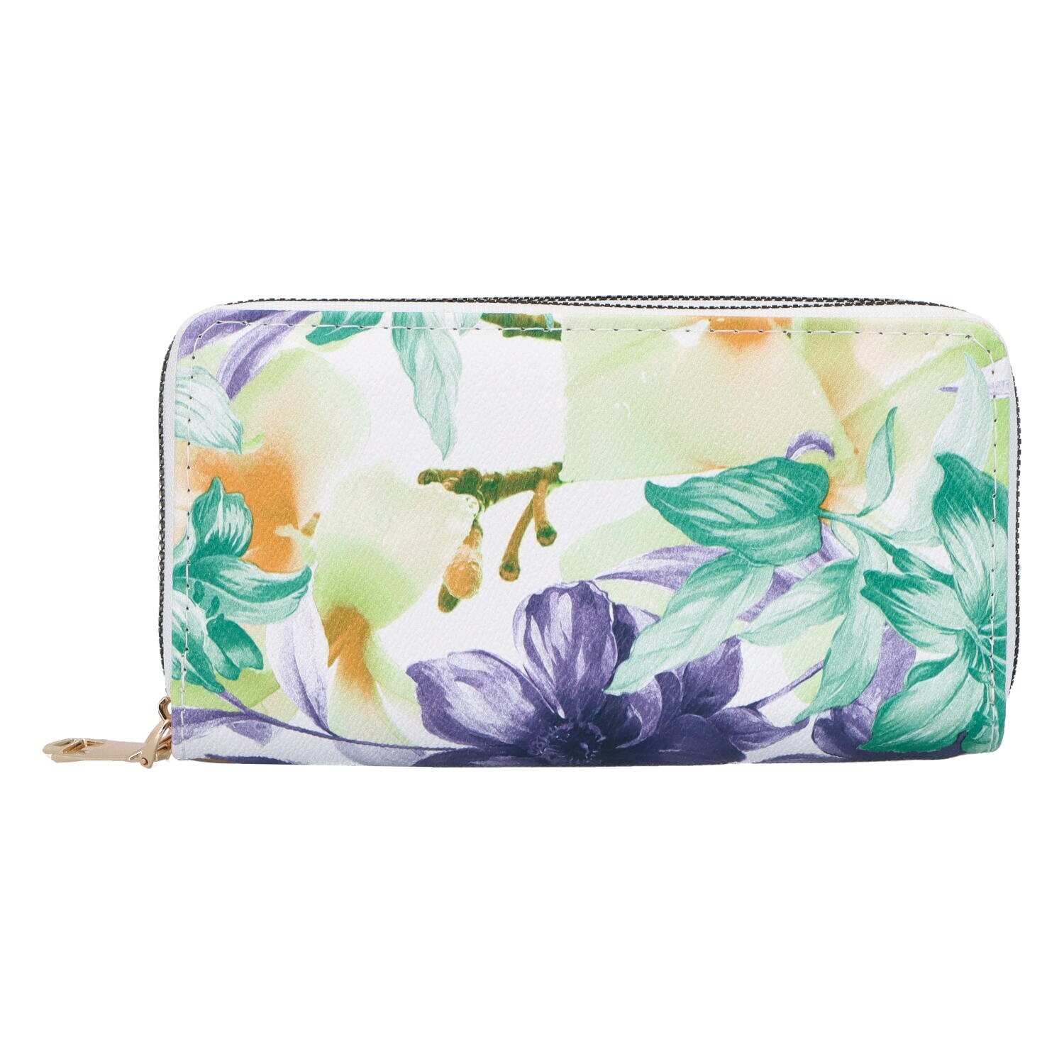 Velká dámská koženková peněženka se dvěma zipy Kris, zelená