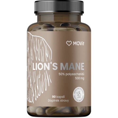 MOVit Lions mane 50% polysacharidů 500mg cps.90