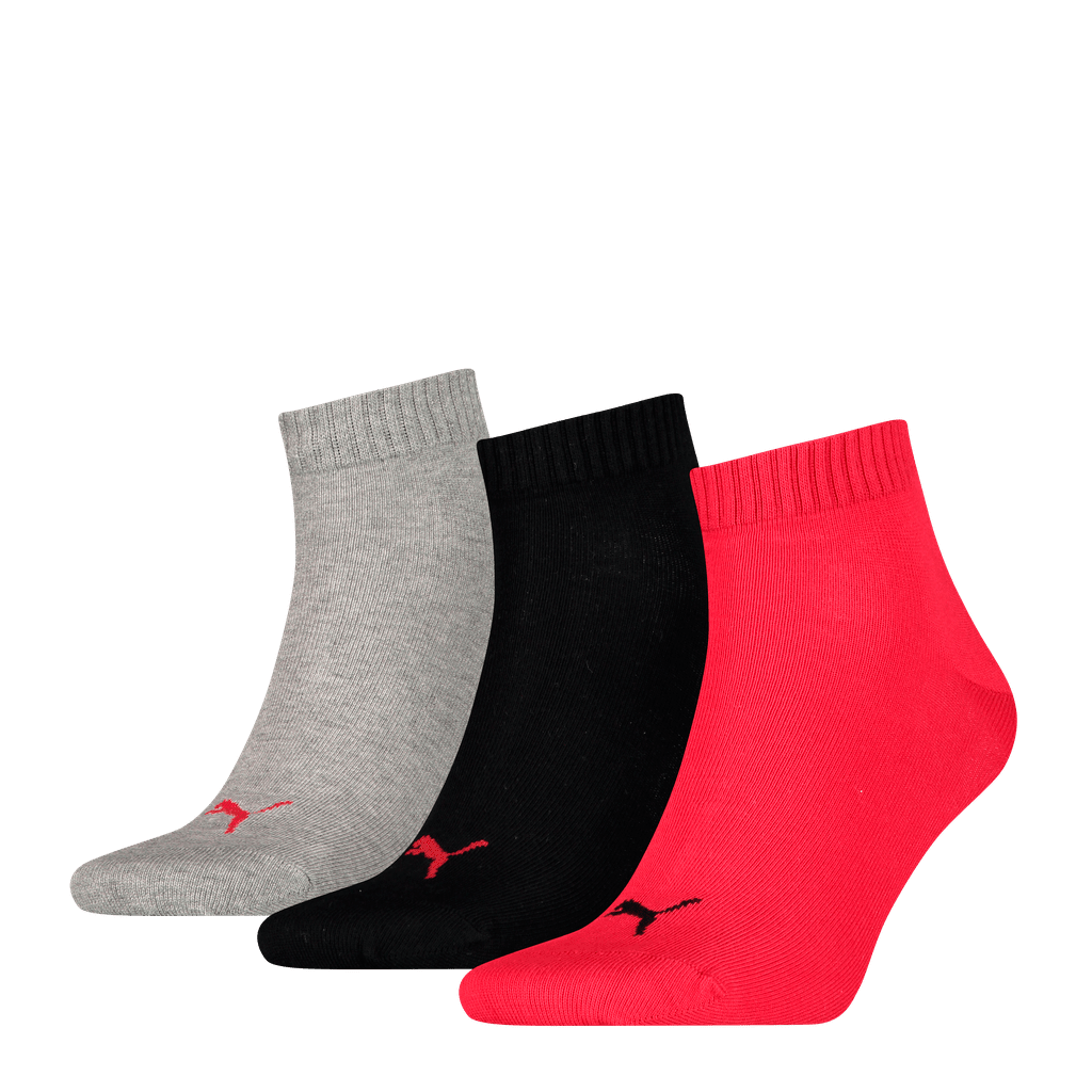 Puma unisex quarter plain 3p socks 35/38