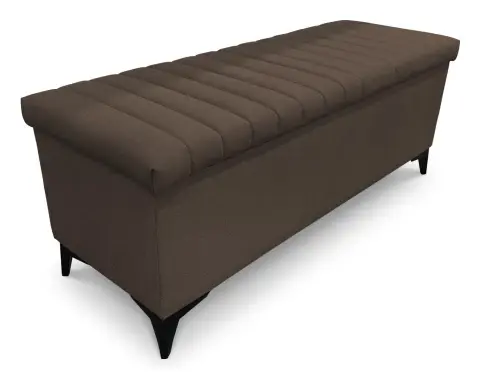 Úložná lavice/peřiňák Joy, šířka 139 cm, hnědá látka