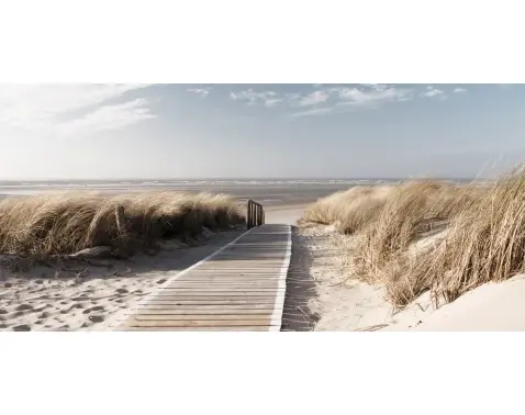 Obraz na plátně Dřevěná cesta k moři, 70x33 cm