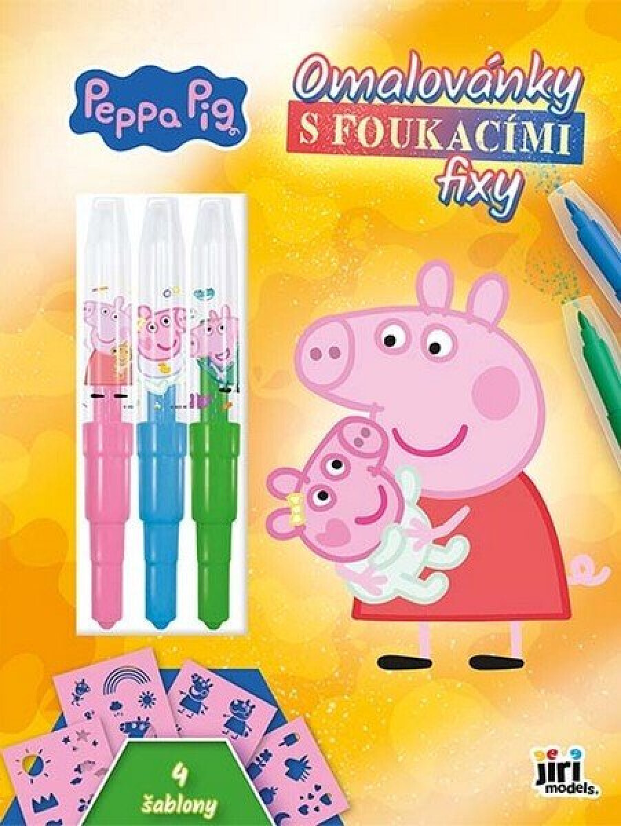 Omalovánky s foukacími fixy Prasátko Peppa - -