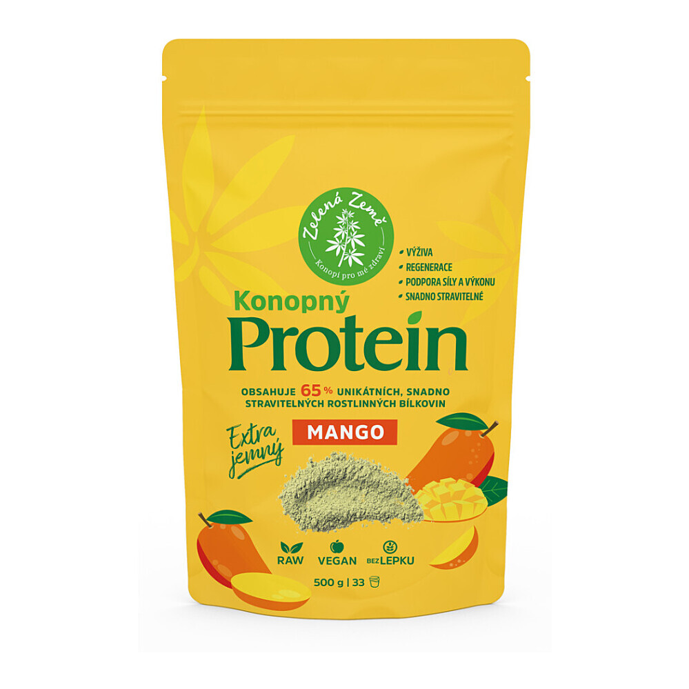 ZELENÁ ZEMĚ Konopný protein extra jemný s mangem 500 g