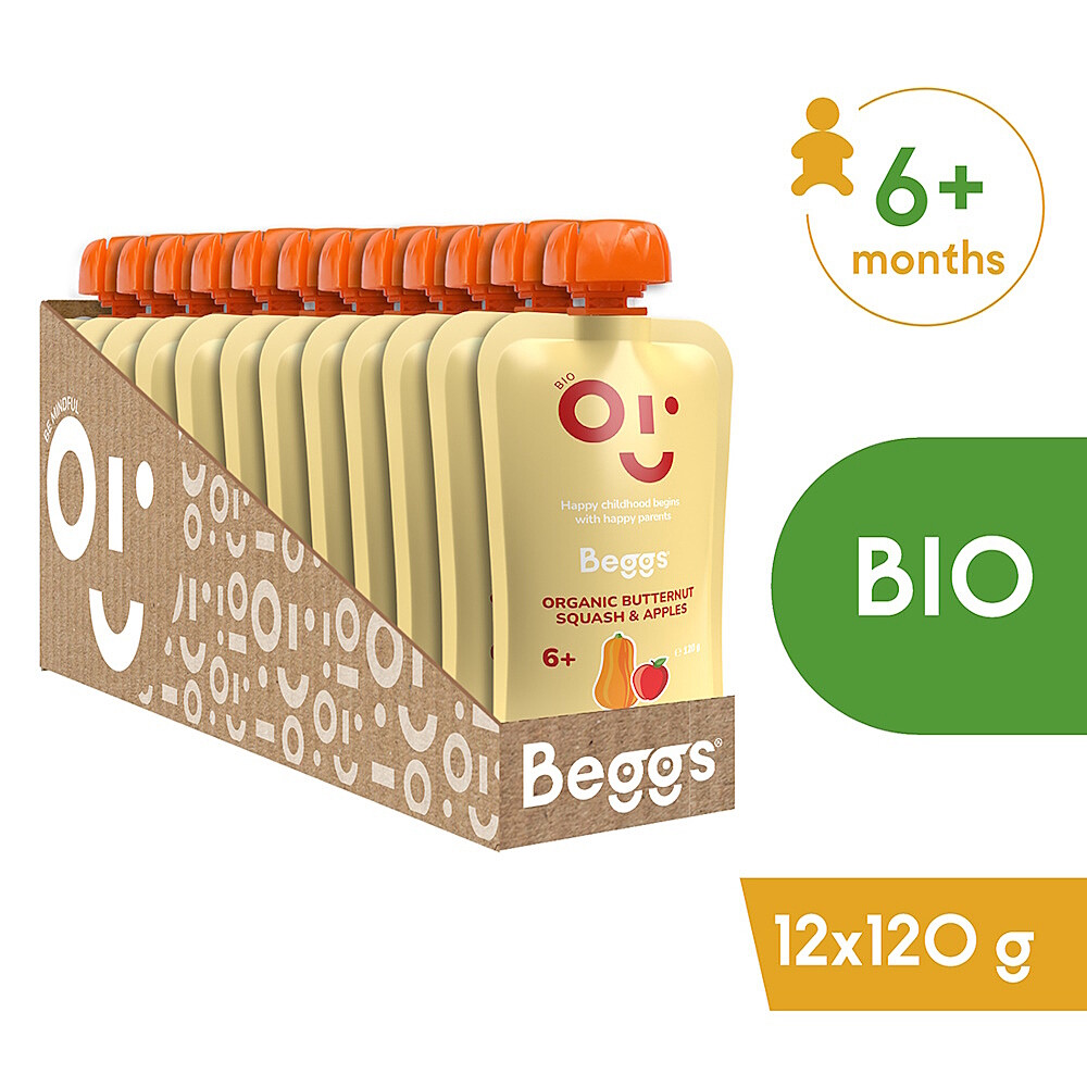 BEGGS Máslová dýně a jablka BIO 12 kusů