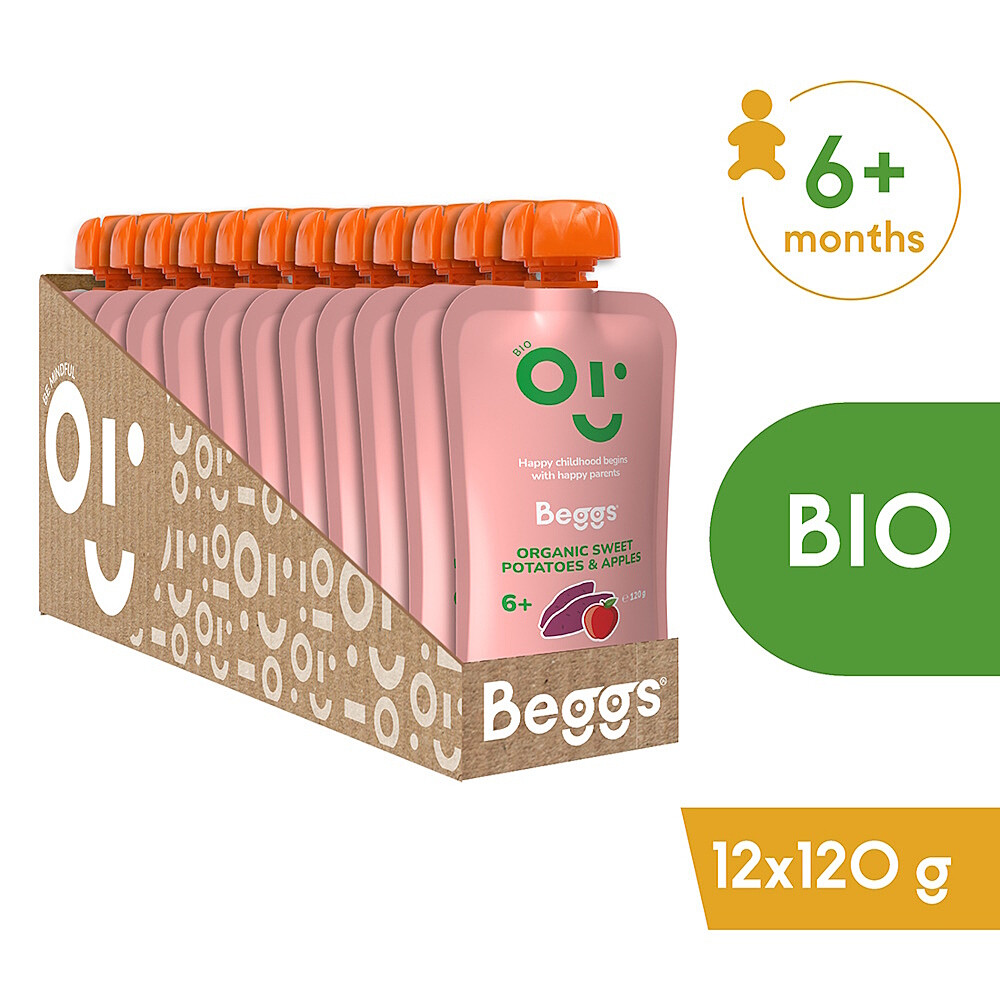 BEGGS Batáty a jablka BIO 12 kusů