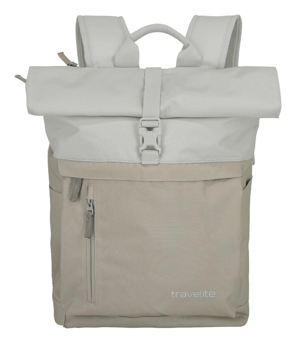 Batoh na notebook Travelite Basics Rollup Backpack Sand/Ivory