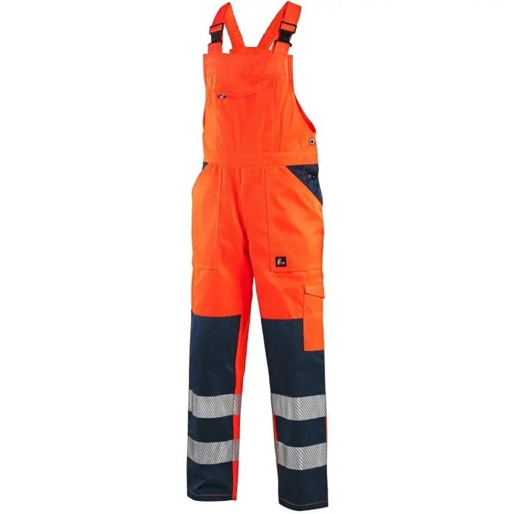 Canis (CXS) Reflexní pracovní kalhoty s laclem CXS NORWICH - Oranžová | 46
