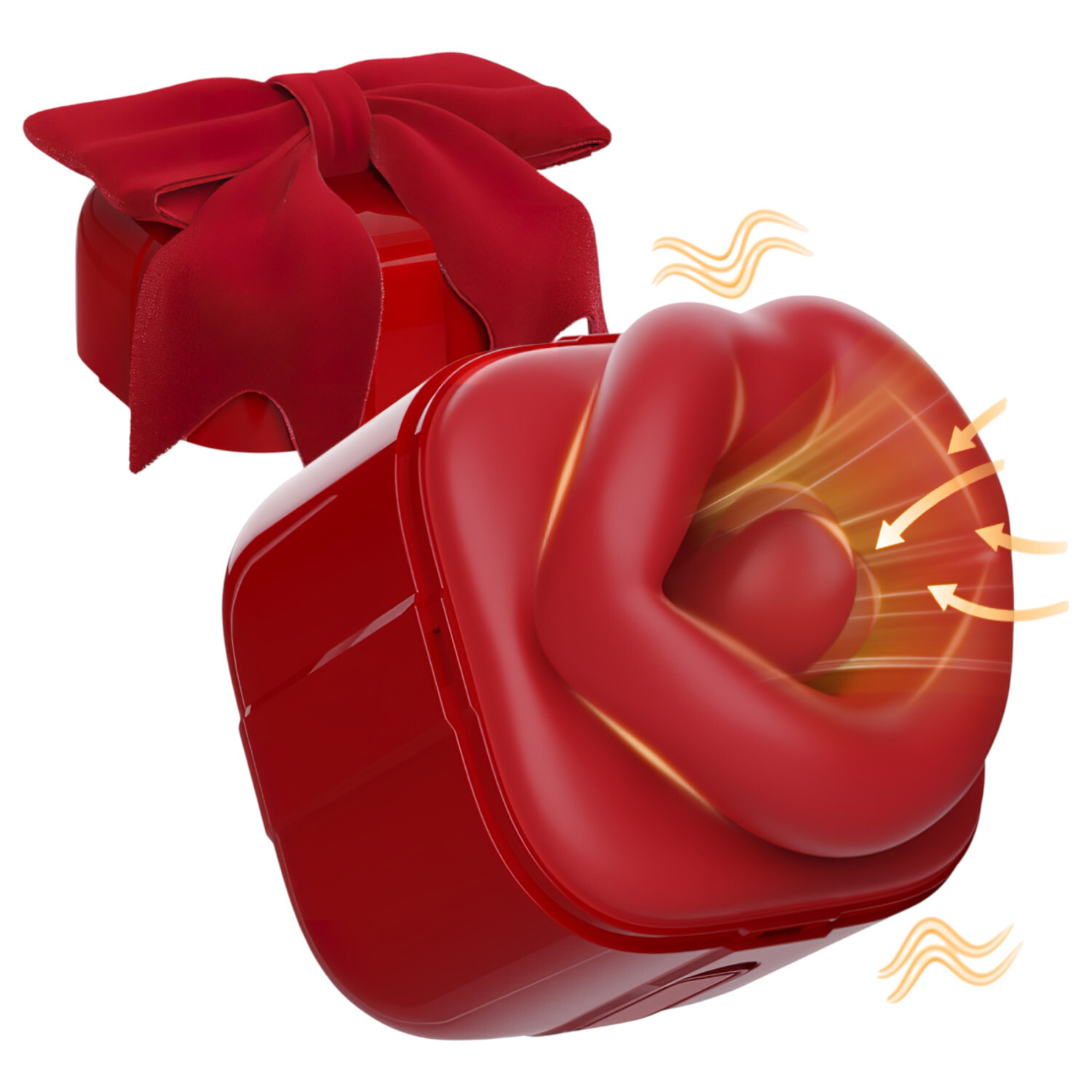 SEX HD Lovely Kiss - lízací-sací vibrátor (červený)