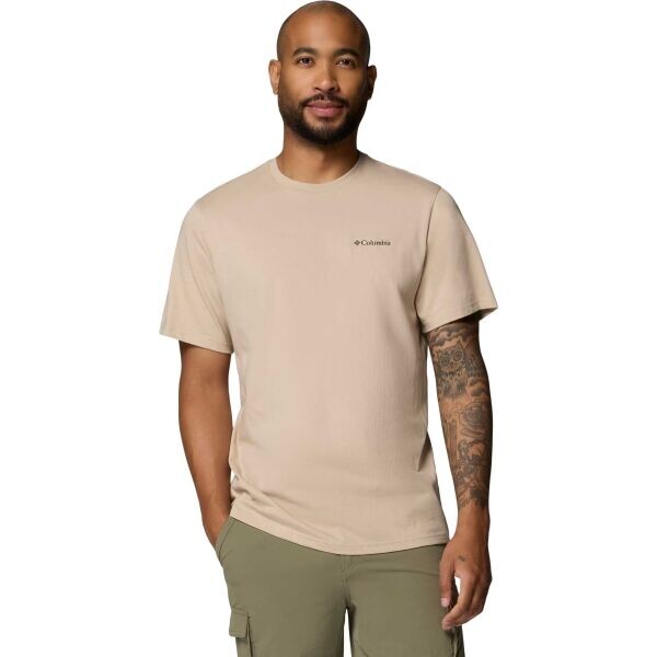 Columbia CSC™ OUTDOOR BACK GRAPHIC TEE Pánské bavlněné triko, béžová, velikost