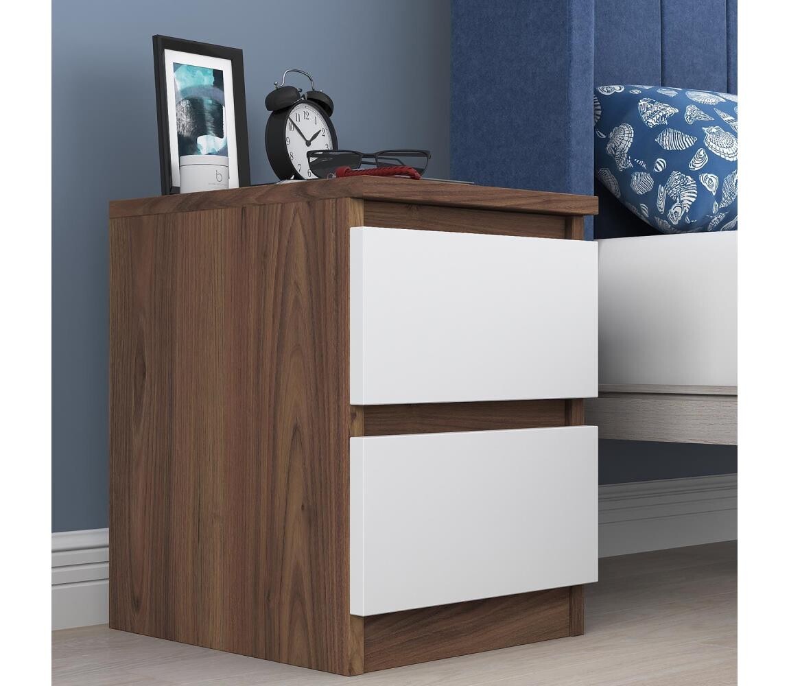 Noční stolek WALNUT 46,8x35 cm hnědá/bílá 893RAN5302
