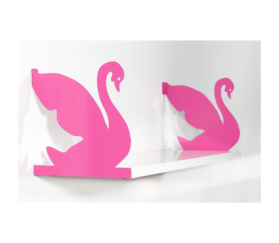 Nástěnná police KUGU 20x60 cm růžová/bílá 775DCM1637