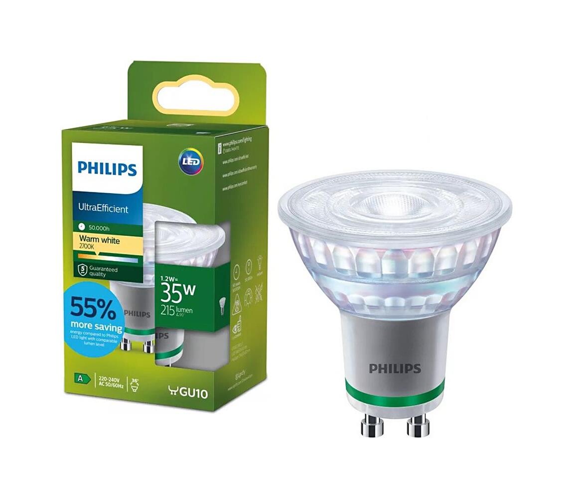 LED Žárovka ULTRAEFFICIENT Philips PAR16 GU10/1,2W/230V 2700K 872110304756400
