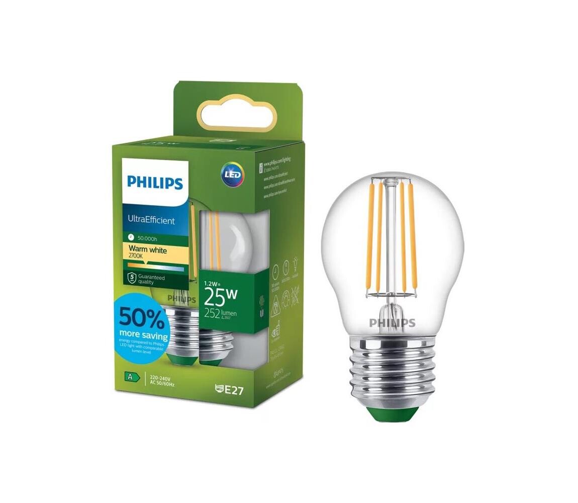 LED Žárovka ULTRAEFFICIENT VINTAGE Philips P45 E27/1,2W/230V 2700K 872110305221600