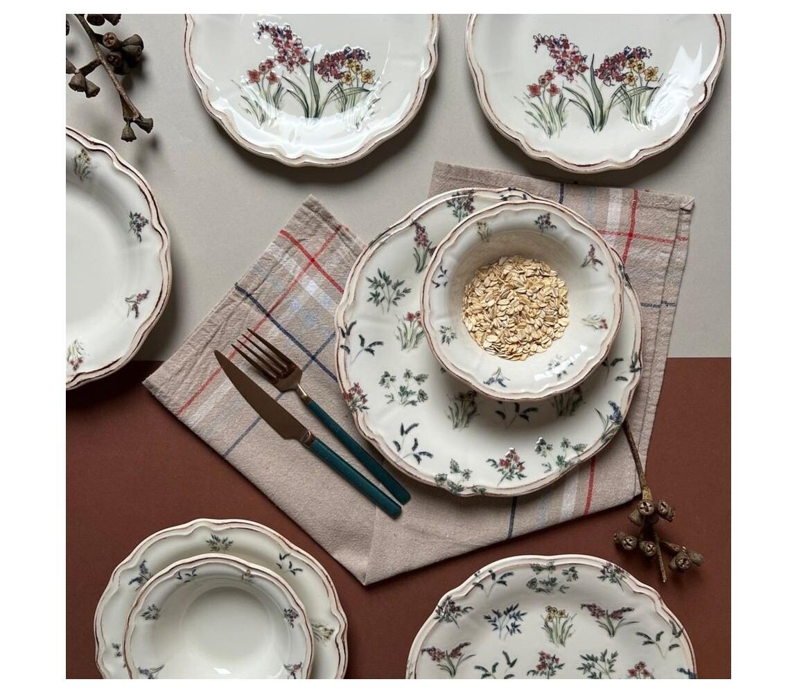 Jídelní sada 24 ks pestrobarevná/porcelán 824MXL1103