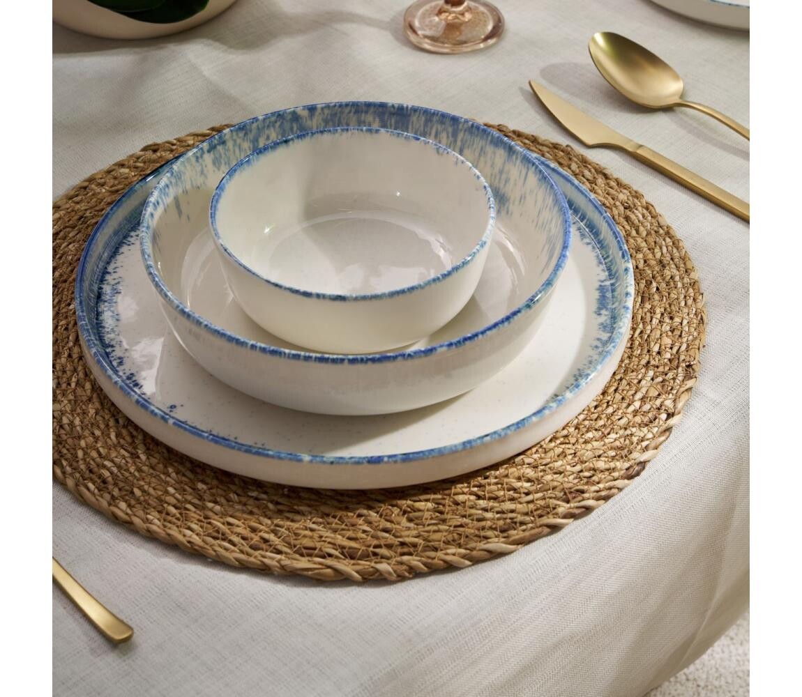 Jídelní sada 24 ks bílá/modrá/porcelán 520ZNO1106