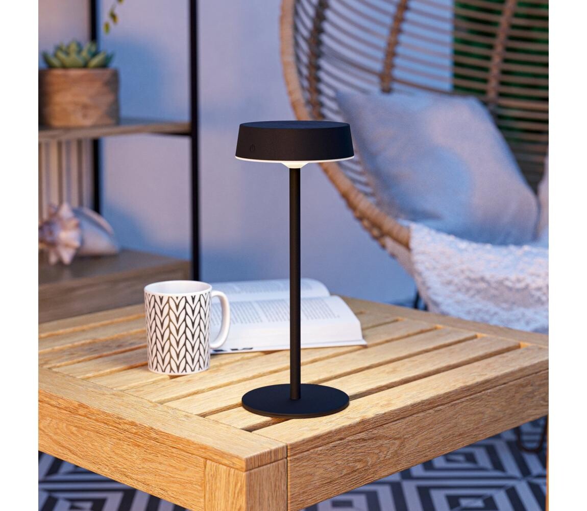 Eglo 75876-LED Stm. solár. nab. stolní lampa SIMERI LED/3W/5V 1800mAh IP44 černá 75876