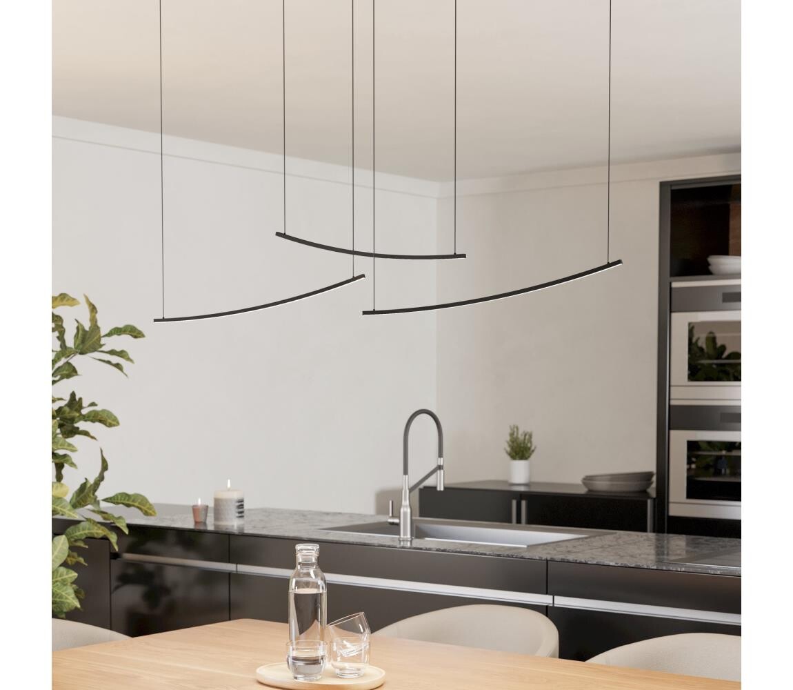 Eglo 902166 -LED Stm. lustr na lanku VILLEGGI LED/22W/230V 2700/4000/6500K černá 902166