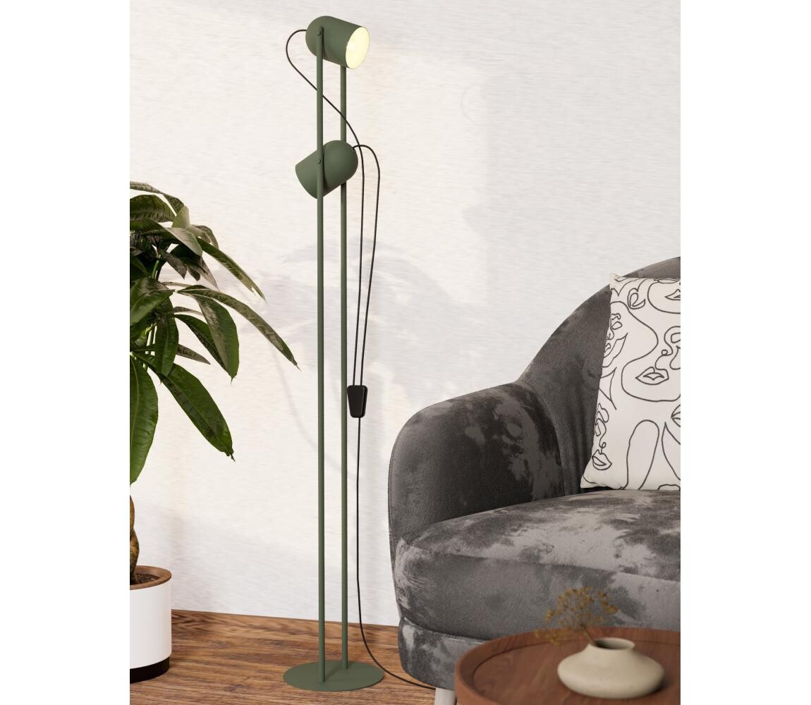 Eglo 44137 - Stojací lampa TILSTON 2xE14/8W/230V zelená 44137