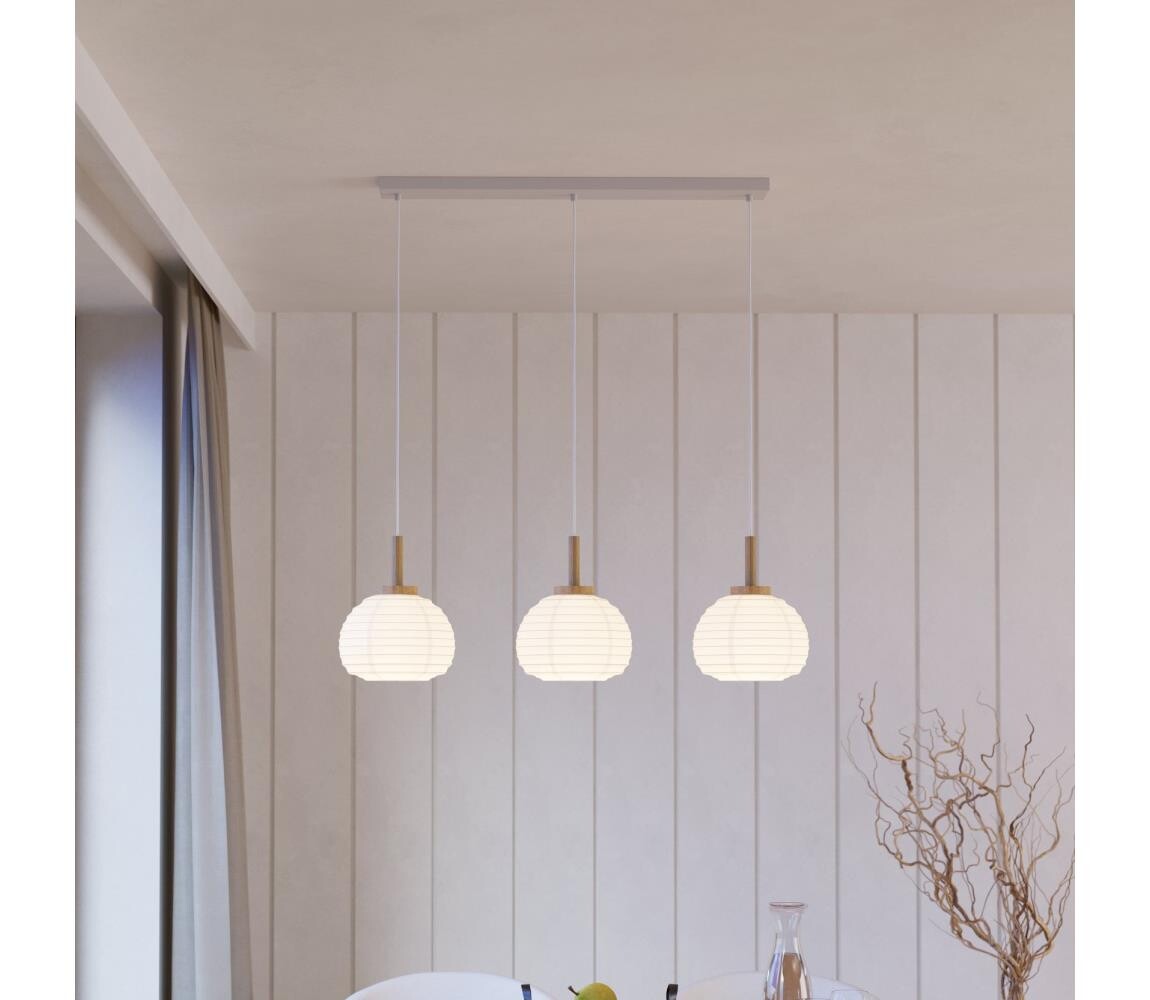 Eglo 44066 - Lustr na lanku SUMMERHILL 3xE27/40W/230V bílá/béžová 44066