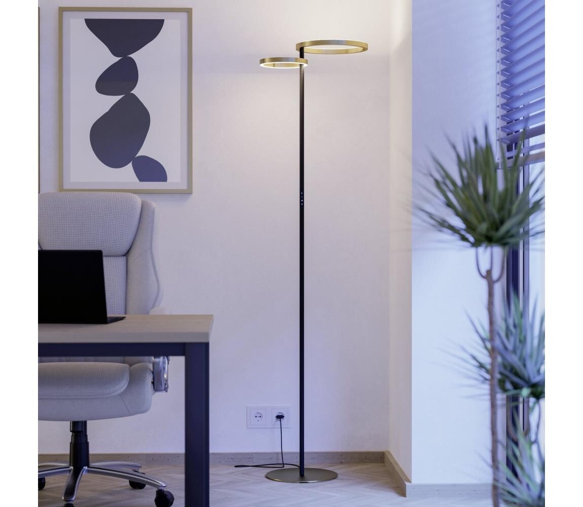 Eglo 901975-LED Stm. stojací lampa CASTELPOTO LED/16W/230V + LED/12W zlatá/černá 901975