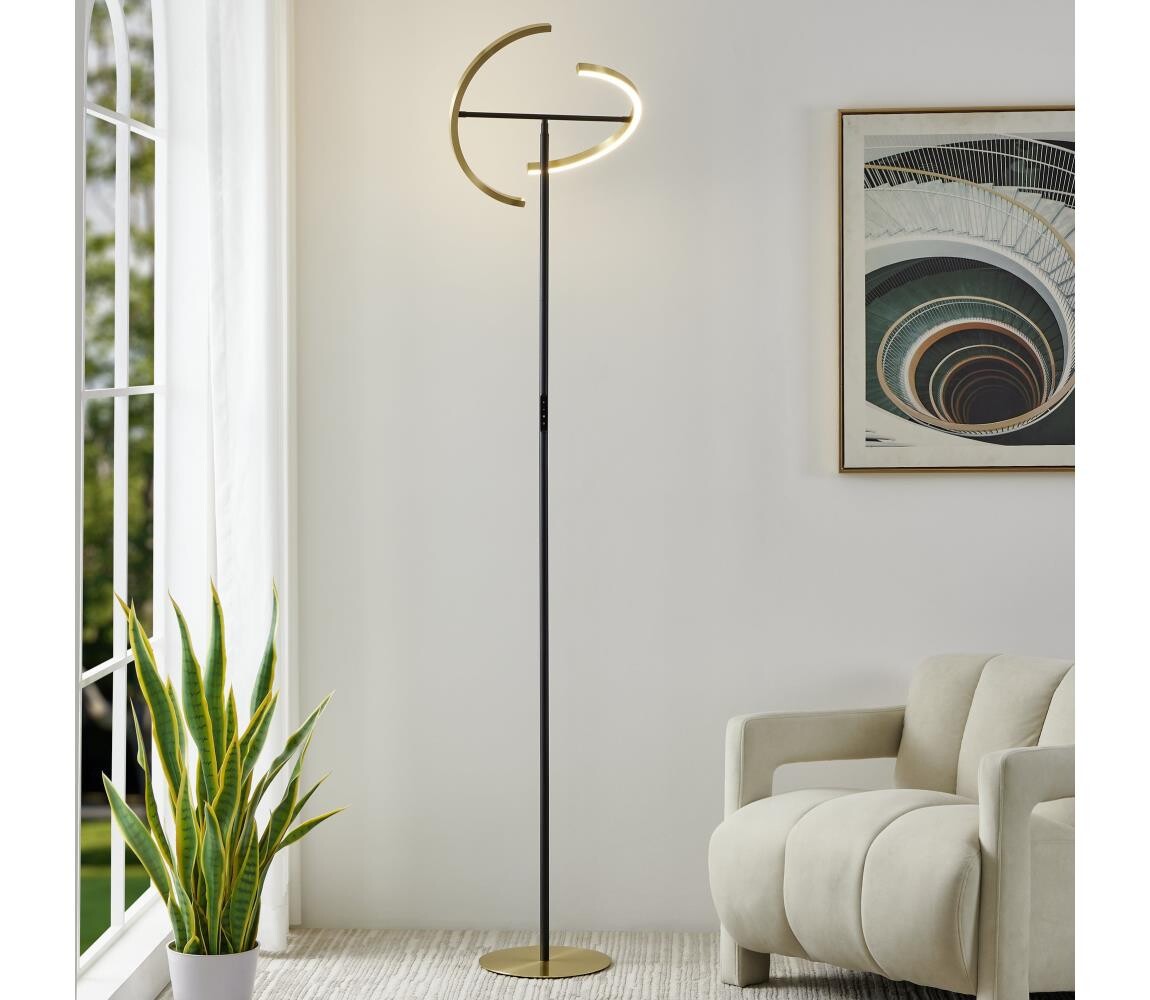 Eglo 901973-LED Stmívatelná stojací lampa CASTELPOTO 2xLED/8,8W/230V zlatá/černá 901973