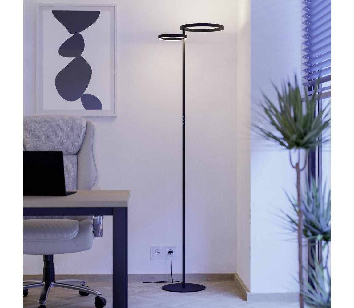 Eglo 901974 - LED Stm. stojací lampa CASTELPOTO LED/16W/230V + LED/12W černá 901974