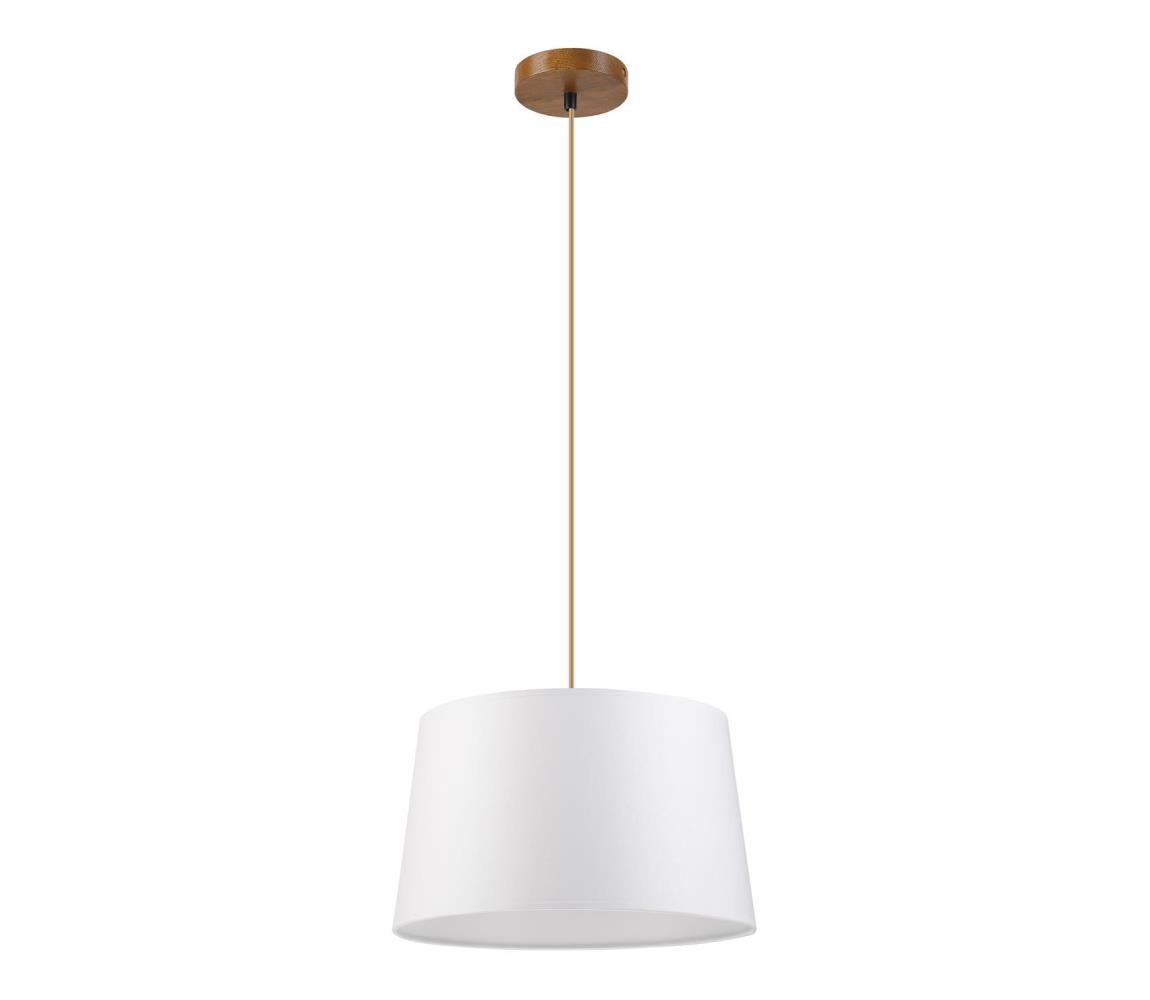 Lustr na lanku AIDA 1xE27/60W/230V pr. 35 cm dub/hnědá/bílá LM-1.98/DĄB RUSTIK/350