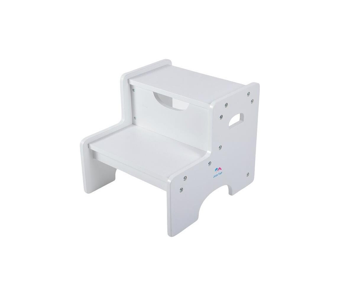 2Kids Toys - Dřevěná stolička se schůdkem bílá 2D98267