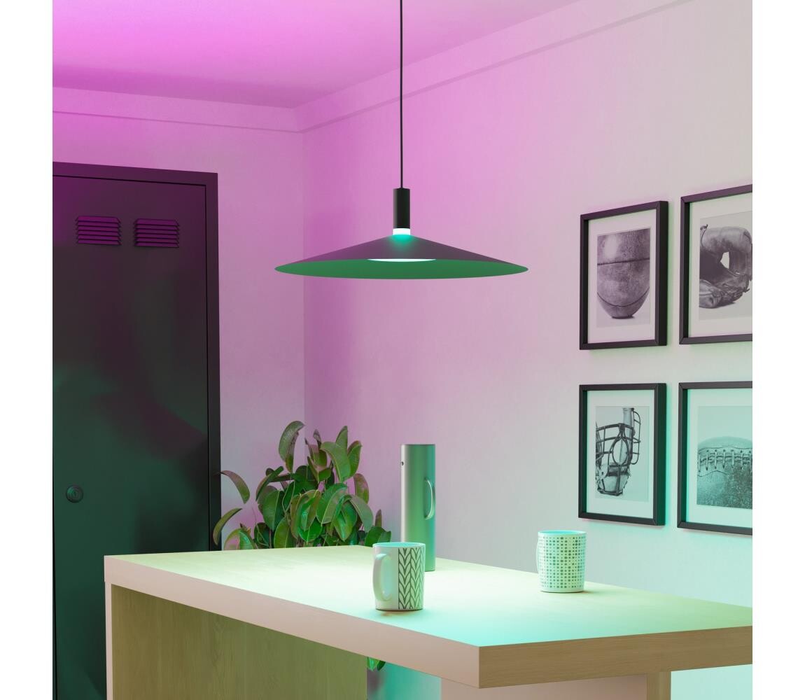 Eglo 902183 - LED RGBW Stm. lustr na lanku CONOMAVILLA-Z LED/15,5W/230V černá 902183