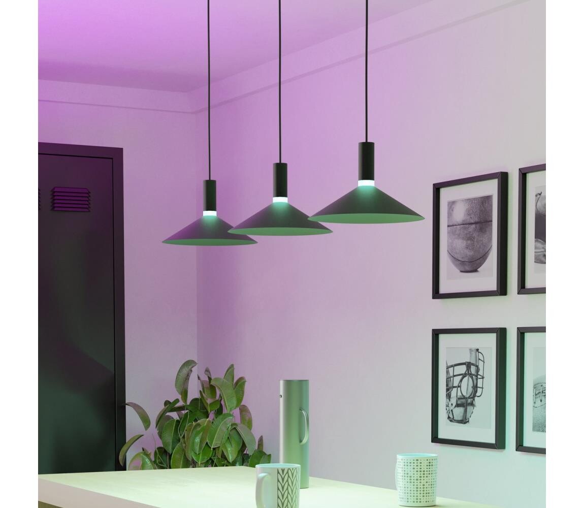 Eglo 902184 - LED RGBW Stm. lustr na lanku CONOMAVILLA-Z 3xLED/7,5W/230V černá 902184