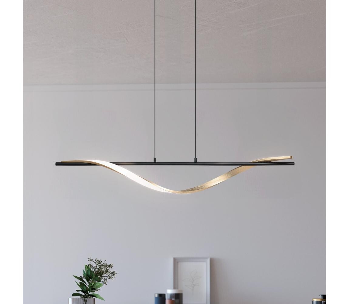 Eglo 902135-LED Lus. na lanku CONAPRATO LED/20W/230V 2700/4000/6500K černá/zlatá 902135