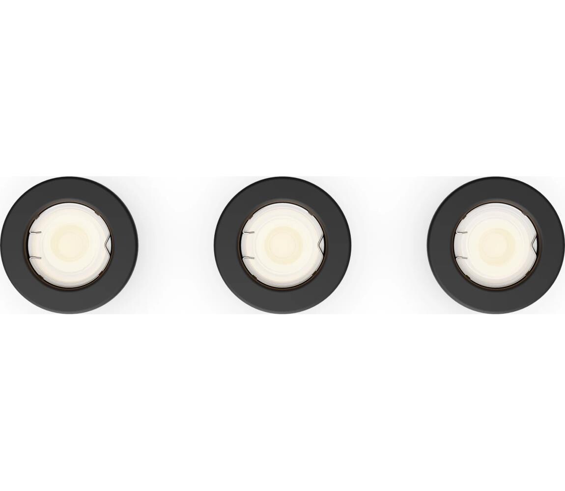 Philips - SADA 3x Podhledové svítidlo PERIDOT 1xGU10/7W/230V černá 872110303709100