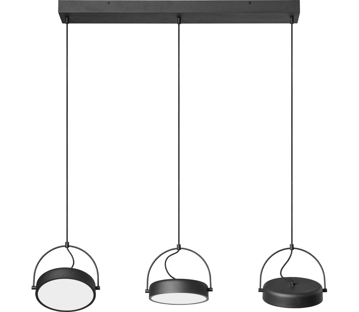 Osram - LED Lustr na lanku DECOR PUCK 3xLED/12W/230V černá 4058075846562