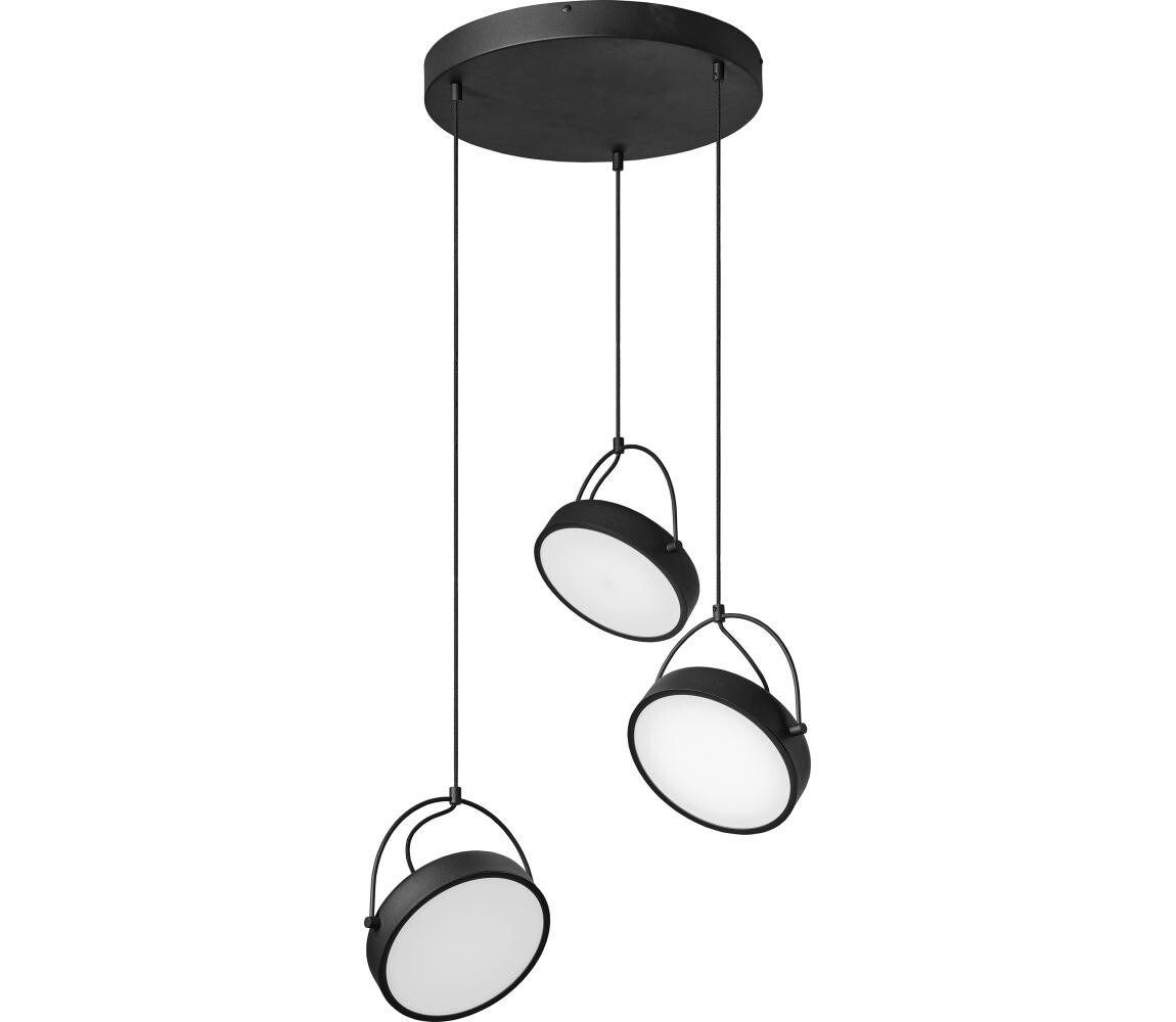 Osram - LED Lustr na lanku DECOR PUCK 3xLED/12W/230V černá 4058075846586