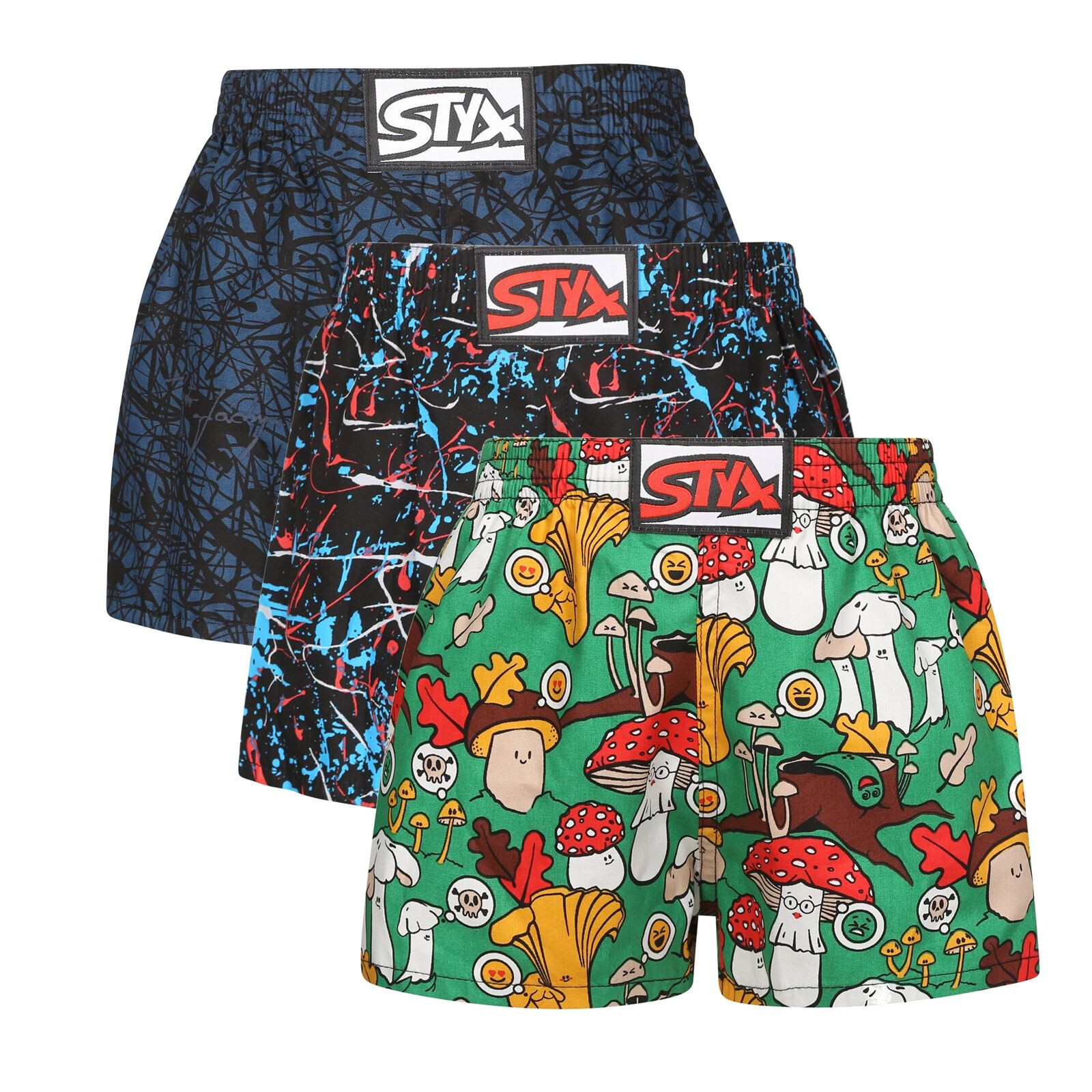 3PACK dětské trenky Styx art klasická guma vícebarevné (3J18148) 6-8 let, trenýrky