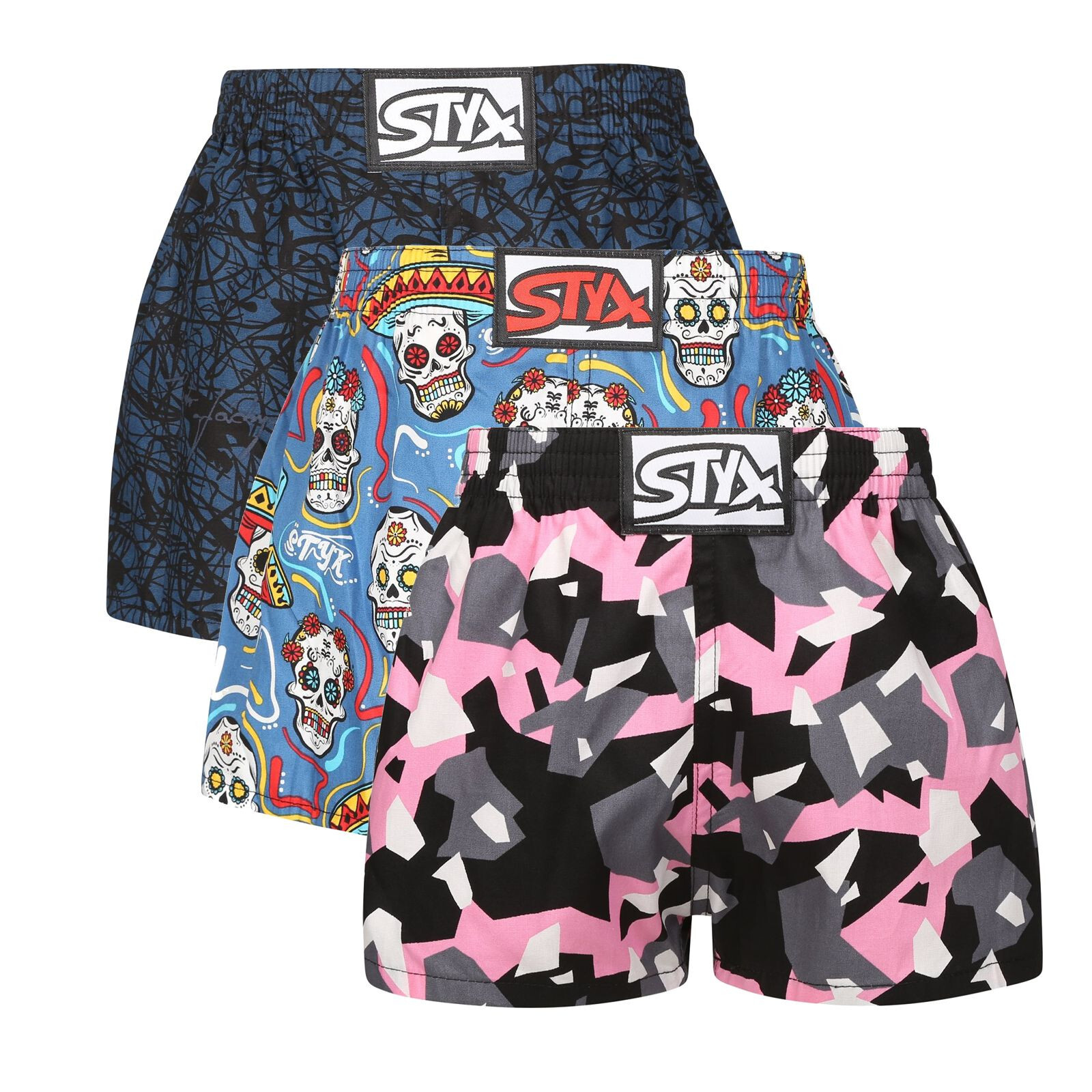 3PACK dětské trenky Styx art klasická guma vícebarevné (3J18160) 6-8 let, trenýrky