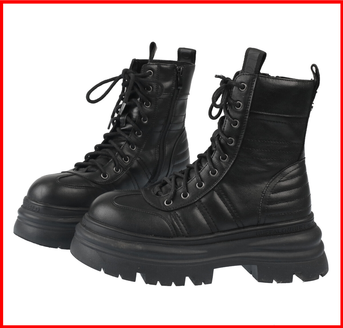 boty dámské zimní BUFFALO - DIONE LACE UP MID - BLK - POŠKOZENÉ 39