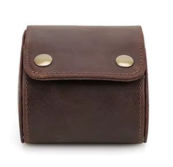 Kožené cestovní pouzdro Helveti (pro 1 hodinky - tmavě hnědé)