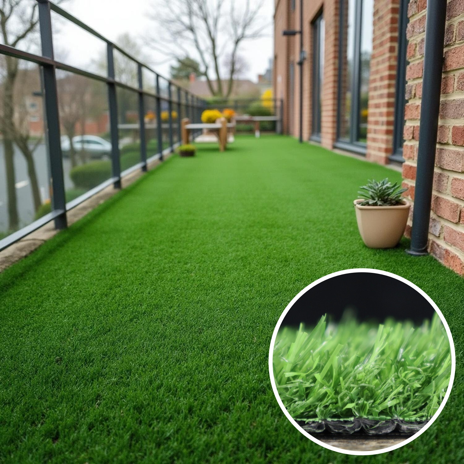 Metrážní umělá tráva Pure Green, na míru, šíře 2m,4m, zelená, Trade Concept