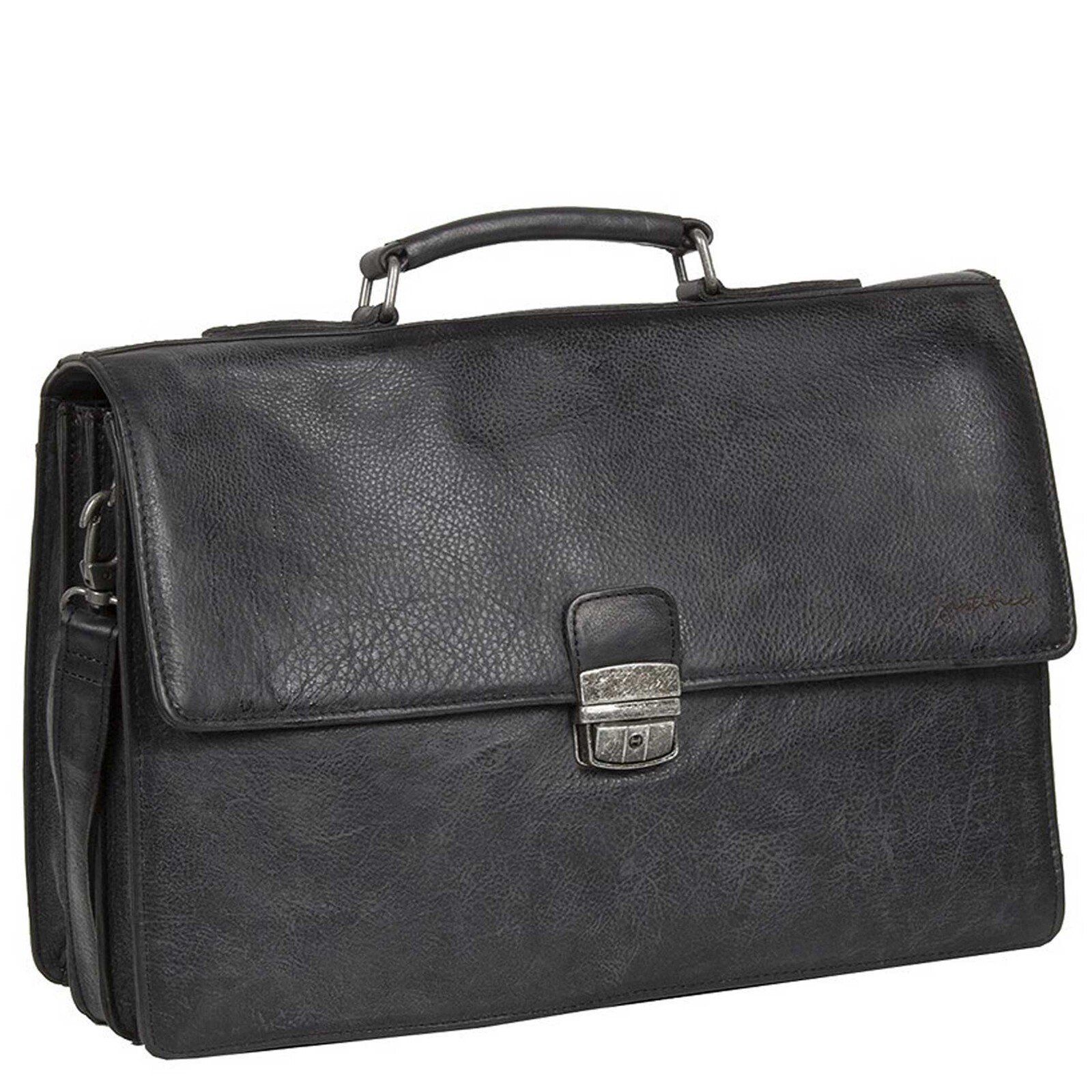 Pánská kožená aktovka černá - Justified Cornwall černá