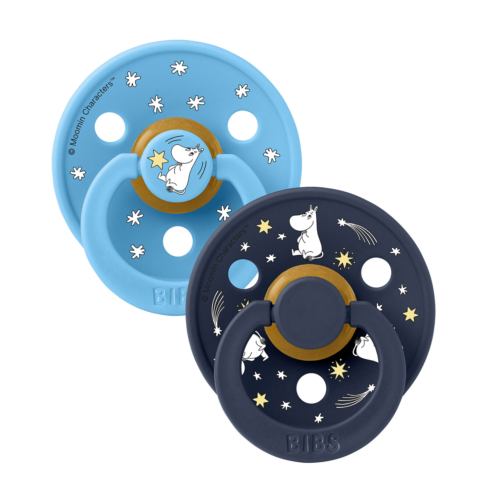 BIBS Dudlíky MOOMIN Colour Good Night Breeze Mix velikost 1, příř. kaučuk 2ks