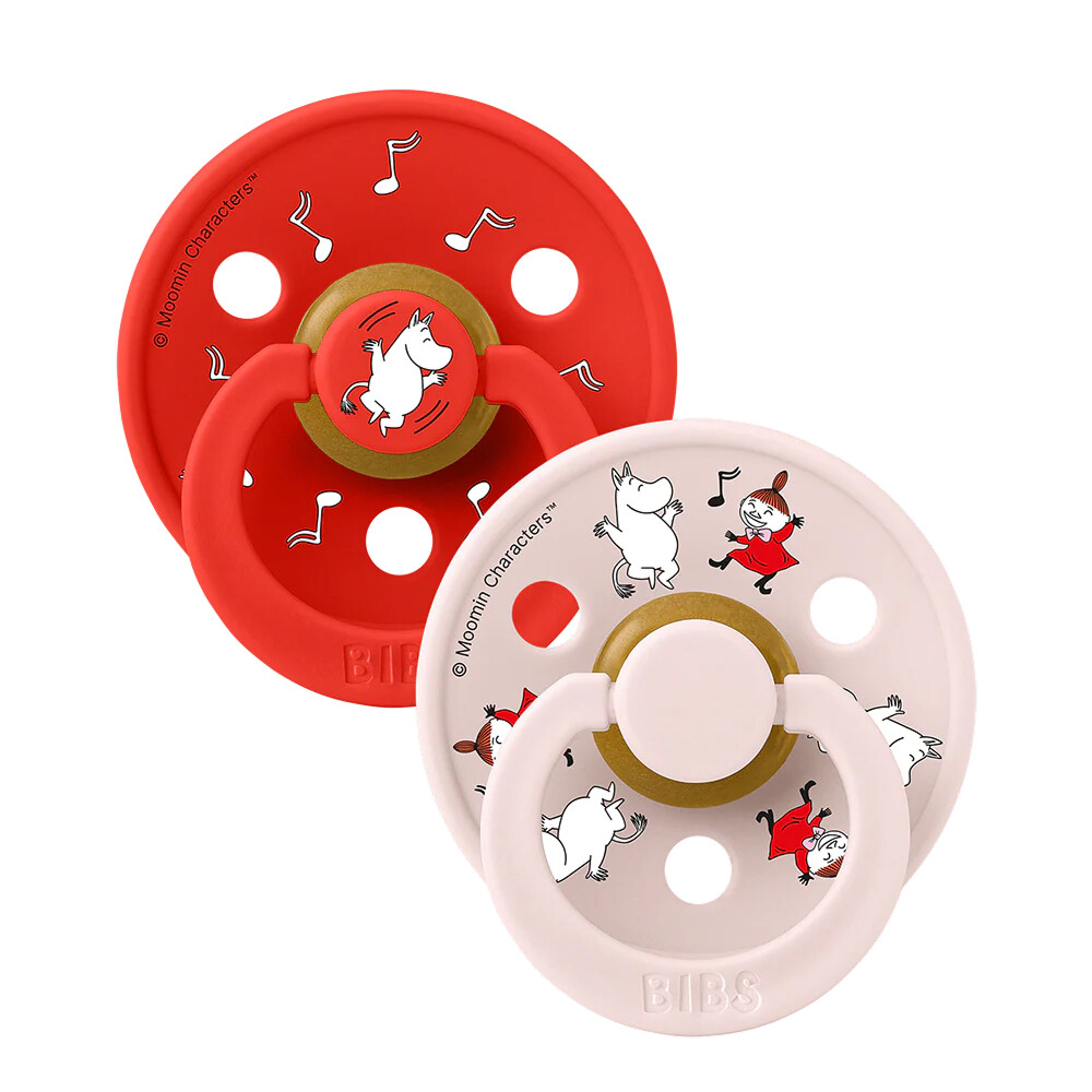 BIBS Dudlíky MOOMIN Colour Dancing Candy Apple Mix velikost 1, příř. kaučuk 2ks